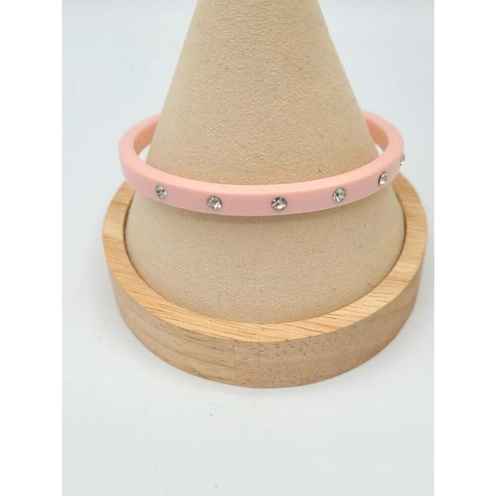 J Crew Pink Clear Crystal Bangle Bracelet